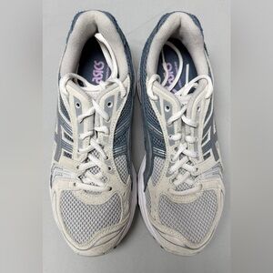 Asics GEL-KAYANO 14 Women's Running Shoes in White and Blue - Size 7